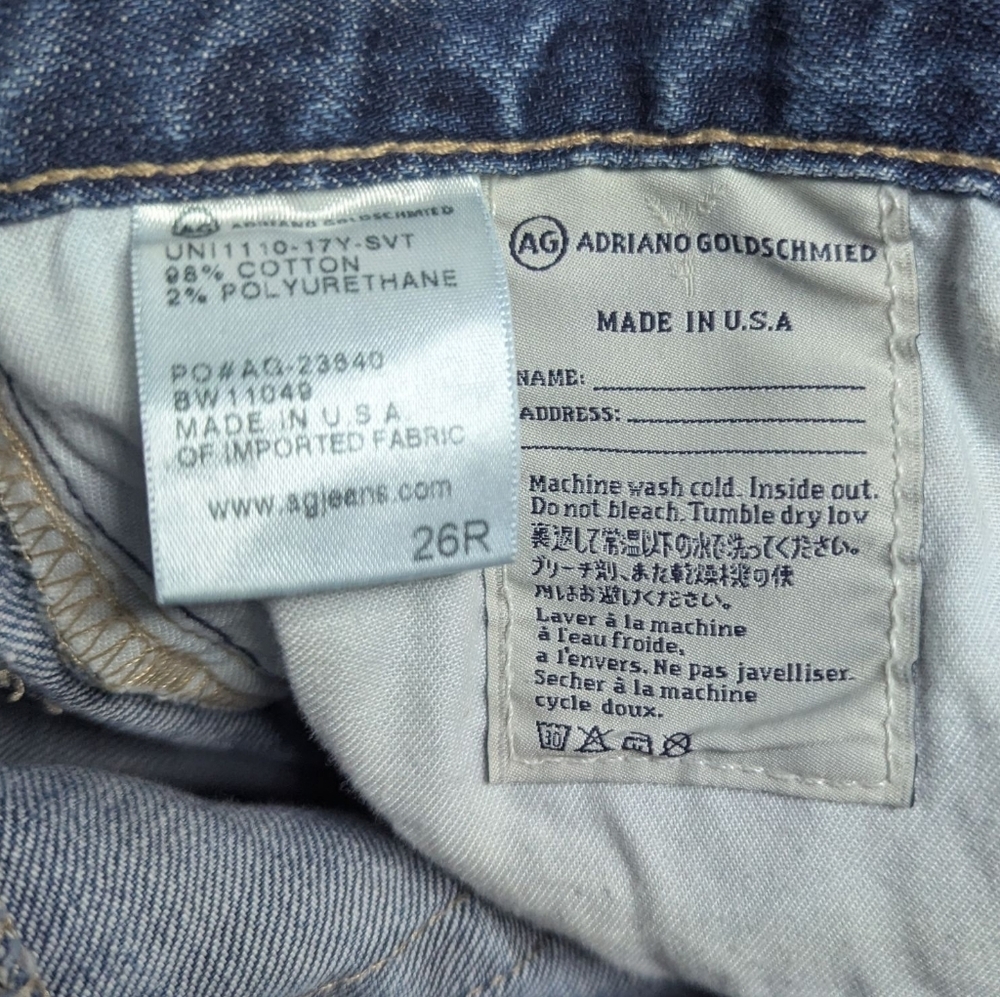 Adriano Goldschmied AG The Stilt Slim Straight Cigarette Jeans 26R Medium Wash - Picture 10 of 11